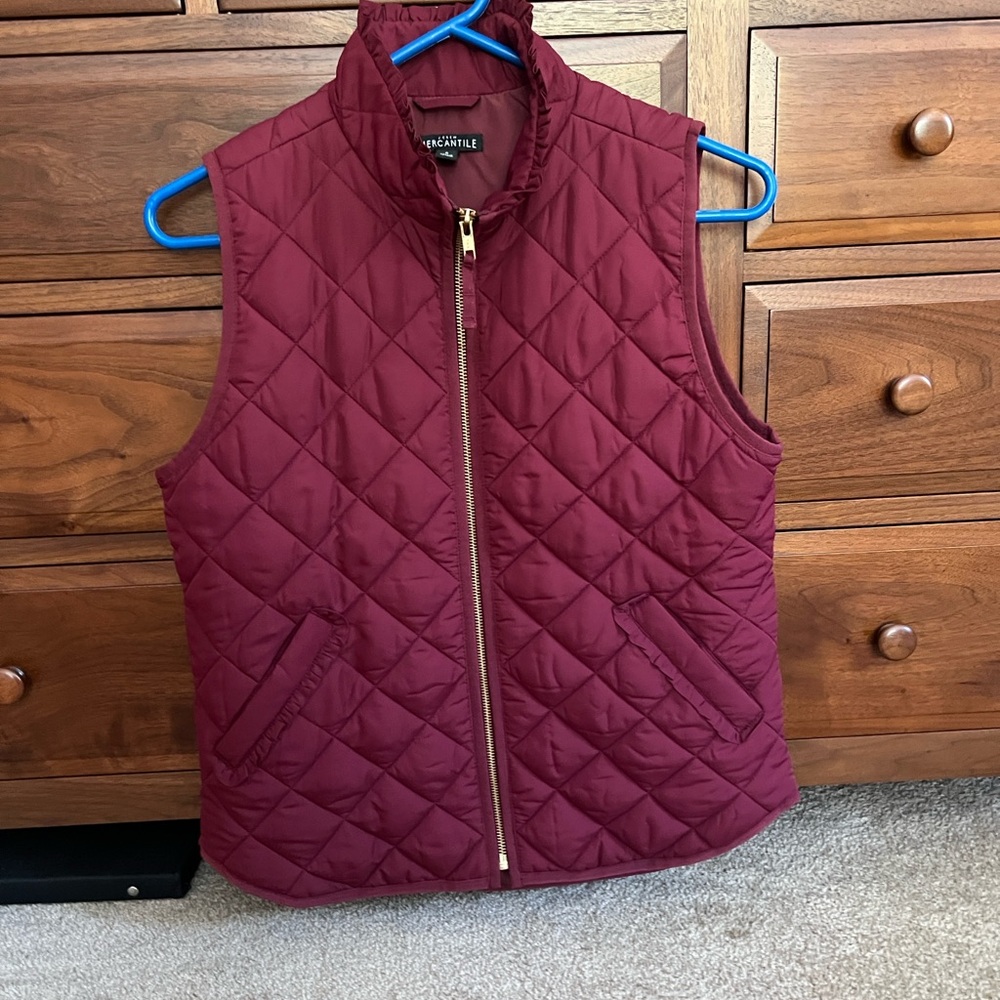 J. Crew Mercantile Burgundy Quilted Vest